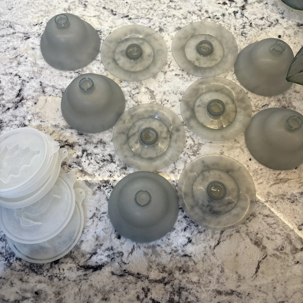 5 Vintage Tupperware Jello Mold Jel-N-Serve Gelatin‎ Bowls with Molds Lids